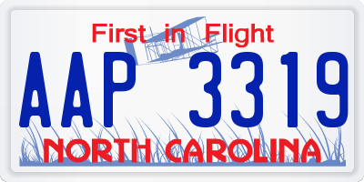 NC license plate AAP3319