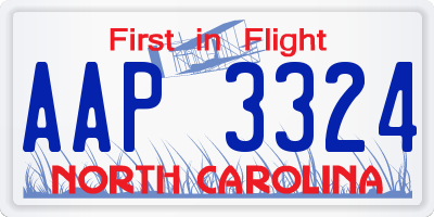 NC license plate AAP3324