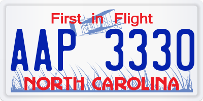 NC license plate AAP3330