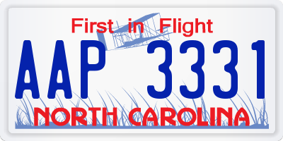 NC license plate AAP3331