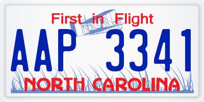 NC license plate AAP3341