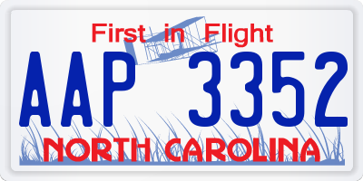 NC license plate AAP3352