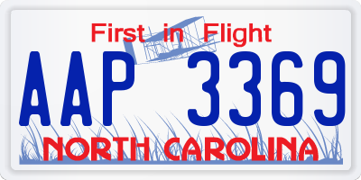 NC license plate AAP3369