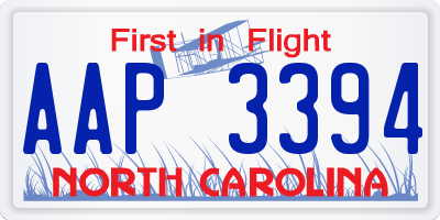 NC license plate AAP3394