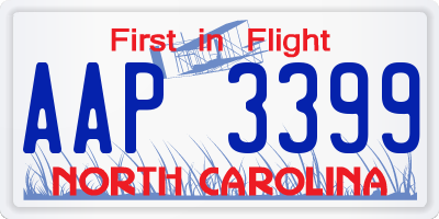 NC license plate AAP3399