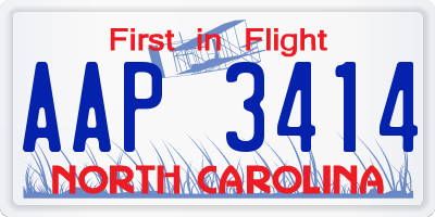 NC license plate AAP3414