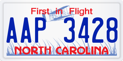 NC license plate AAP3428