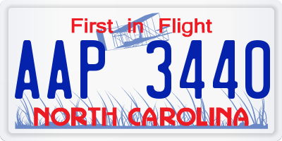NC license plate AAP3440
