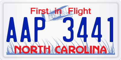 NC license plate AAP3441