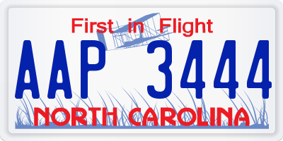 NC license plate AAP3444