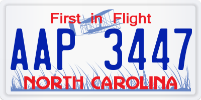 NC license plate AAP3447