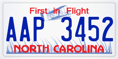NC license plate AAP3452