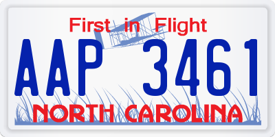 NC license plate AAP3461