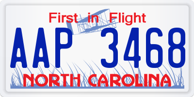 NC license plate AAP3468