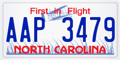 NC license plate AAP3479