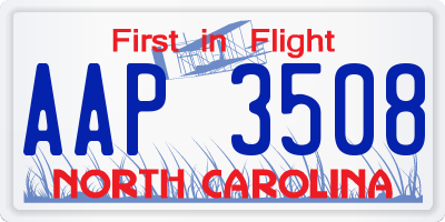 NC license plate AAP3508