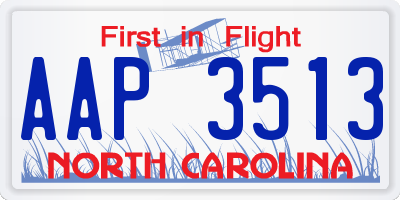 NC license plate AAP3513