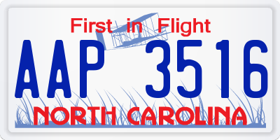 NC license plate AAP3516