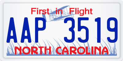 NC license plate AAP3519
