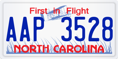 NC license plate AAP3528