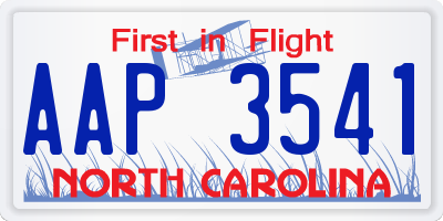 NC license plate AAP3541