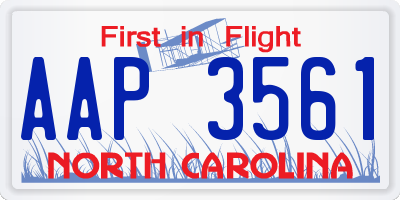 NC license plate AAP3561