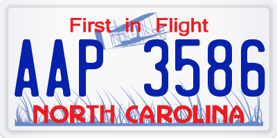 NC license plate AAP3586