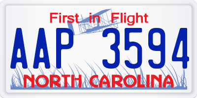 NC license plate AAP3594