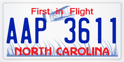 NC license plate AAP3611