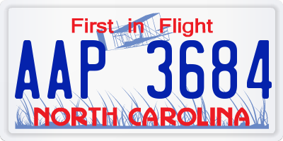 NC license plate AAP3684