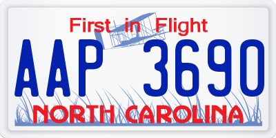 NC license plate AAP3690