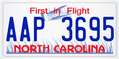 NC license plate AAP3695