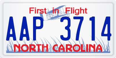 NC license plate AAP3714