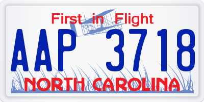 NC license plate AAP3718
