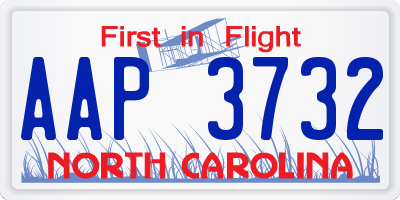 NC license plate AAP3732