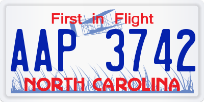NC license plate AAP3742