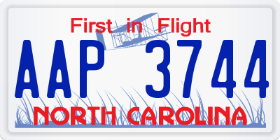 NC license plate AAP3744