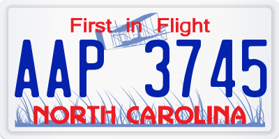 NC license plate AAP3745