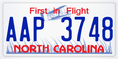 NC license plate AAP3748
