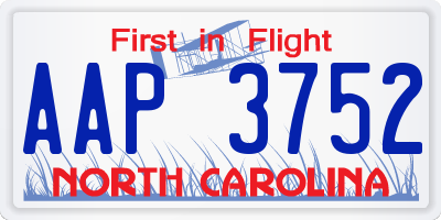NC license plate AAP3752