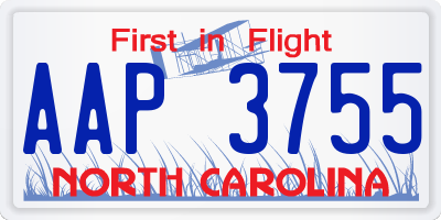 NC license plate AAP3755