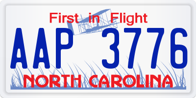 NC license plate AAP3776