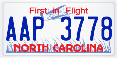NC license plate AAP3778