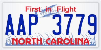 NC license plate AAP3779