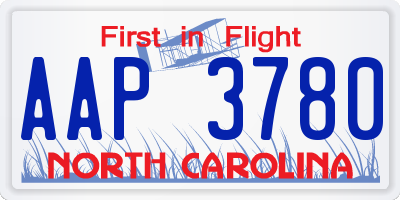 NC license plate AAP3780