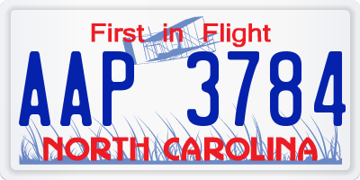 NC license plate AAP3784