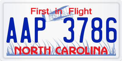 NC license plate AAP3786