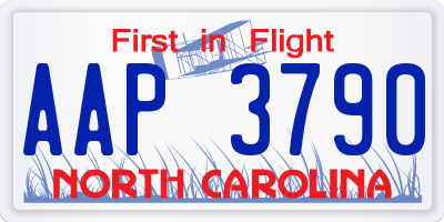 NC license plate AAP3790