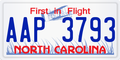 NC license plate AAP3793