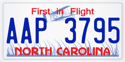 NC license plate AAP3795